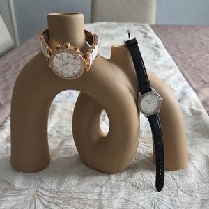 Elegant Gold and Silver Women's Watch Set